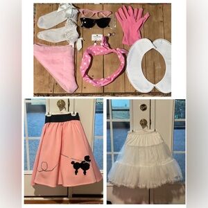 Pink Poodle Skirt with Accessories